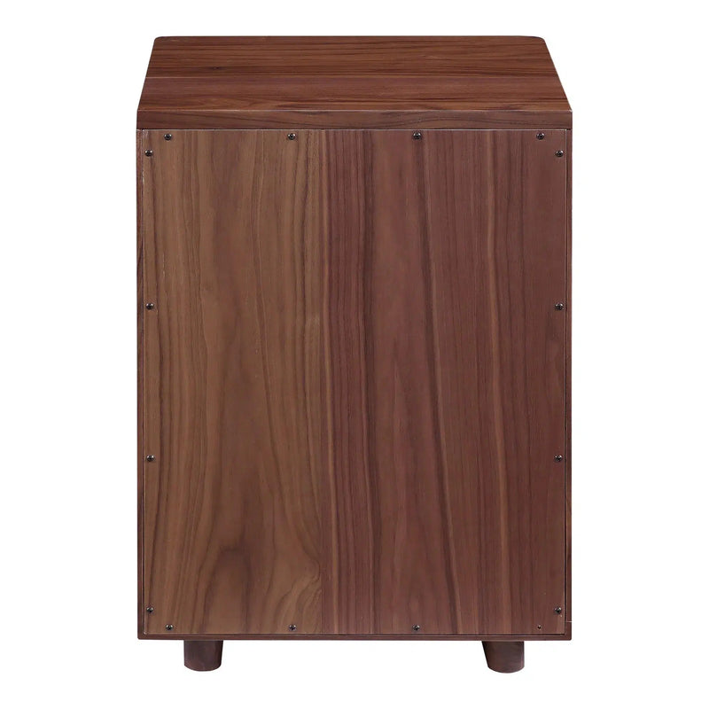 Osamu Solid Walnut Wood Brown Nightstand With One Drawer Nightstands LOOMLAN By Moe's Home