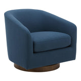 Oscy Dark Blue Swivel Bucket Accent Chair Club Chairs LOOMLAN By Moe's Home