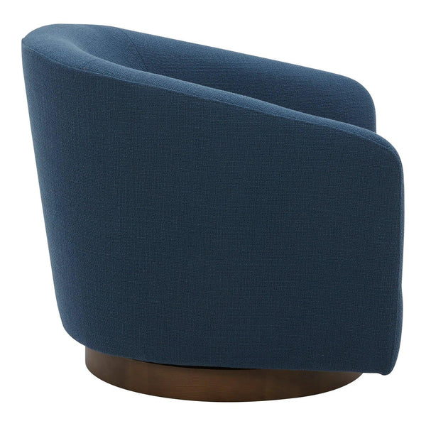 Oscy Dark Blue Swivel Bucket Accent Chair Club Chairs LOOMLAN By Moe's Home