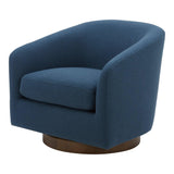 Oscy Dark Blue Swivel Bucket Accent Chair Club Chairs LOOMLAN By Moe's Home