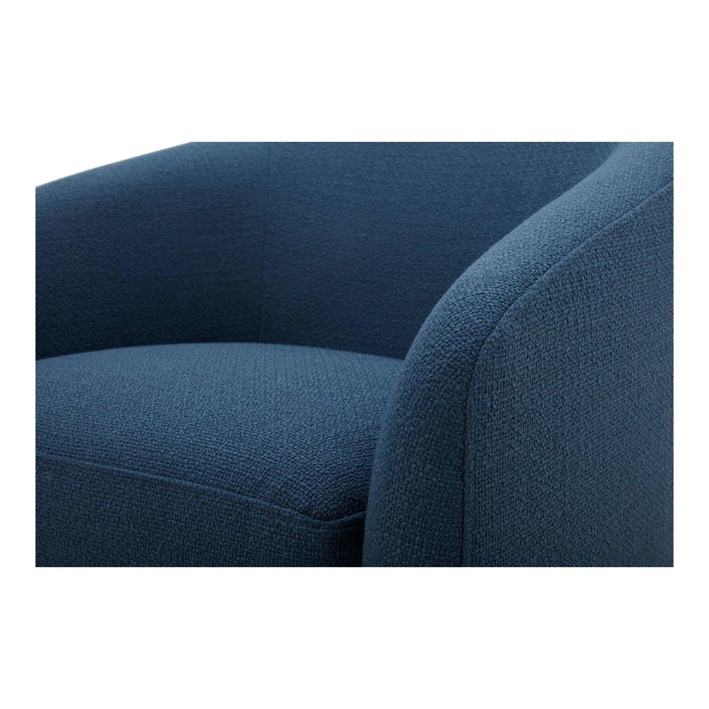 Oscy Dark Blue Swivel Bucket Accent Chair Club Chairs LOOMLAN By Moe's Home