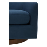 Oscy Dark Blue Swivel Bucket Accent Chair Club Chairs LOOMLAN By Moe's Home