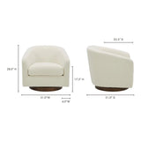 Oscy Vegan Shearling White Swivel Accent Chair Club Chairs LOOMLAN By Moe's Home