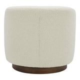 Oscy Vegan Shearling White Swivel Accent Chair Club Chairs LOOMLAN By Moe's Home