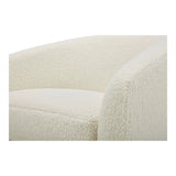 Oscy Vegan Shearling White Swivel Accent Chair Club Chairs LOOMLAN By Moe's Home