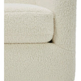 Oscy Vegan Shearling White Swivel Accent Chair Club Chairs LOOMLAN By Moe's Home