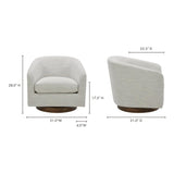 Oscy White Swivel Accent Chair Club Chairs LOOMLAN By Moe's Home