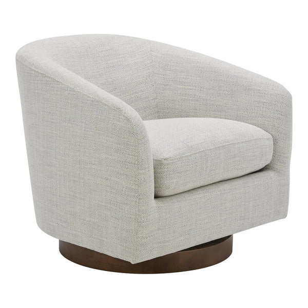 Oscy White Swivel Accent Chair Club Chairs LOOMLAN By Moe's Home