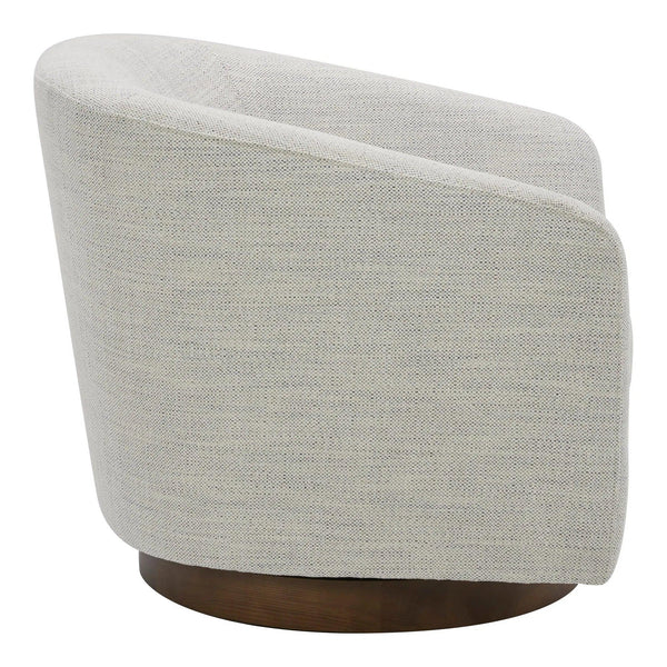 Oscy White Swivel Accent Chair Club Chairs LOOMLAN By Moe's Home