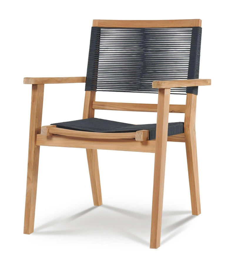 Oslo Teak Outdoor Stacking Armchair (Set of 2) Outdoor Dining Chairs LOOMLAN By HiTeak