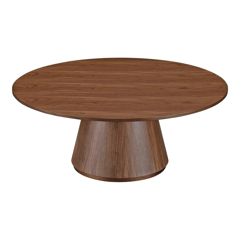 Otago Wood Brown Round Coffee Table Coffee Tables LOOMLAN By Moe's Home