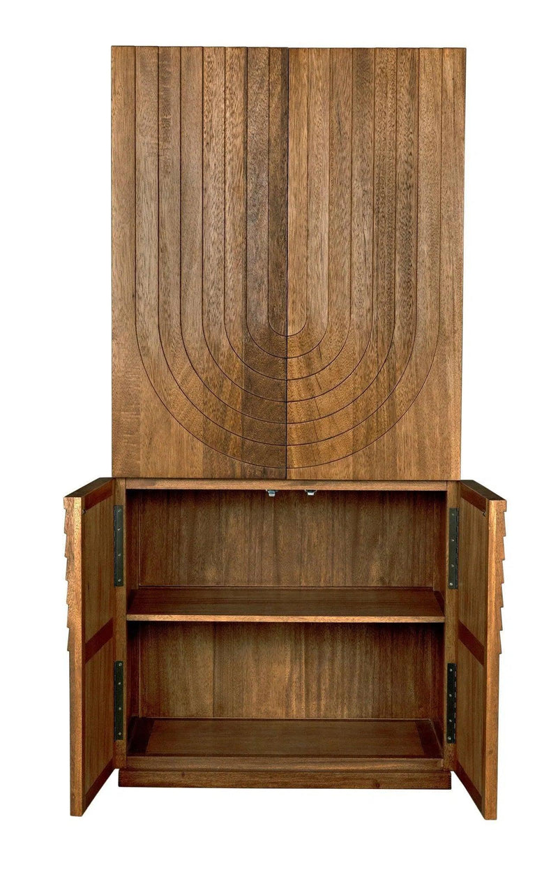 Otto Hutch Walnut Tall Bookcase Cabinet Bookcases LOOMLAN By Noir