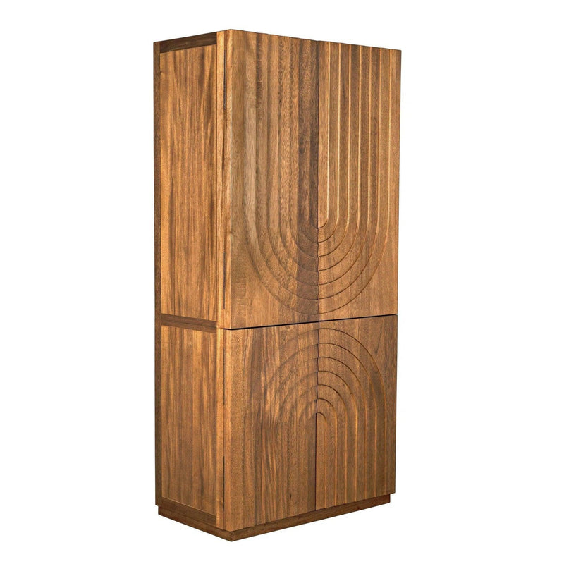 Otto Hutch Walnut Tall Bookcase Cabinet Bookcases LOOMLAN By Noir