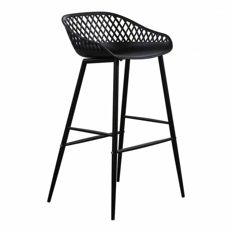 Outdoor Barstool Black (Set of 2) Black Contemporary (Bar Height) Outdoor Bar Stools LOOMLAN By Moe's Home