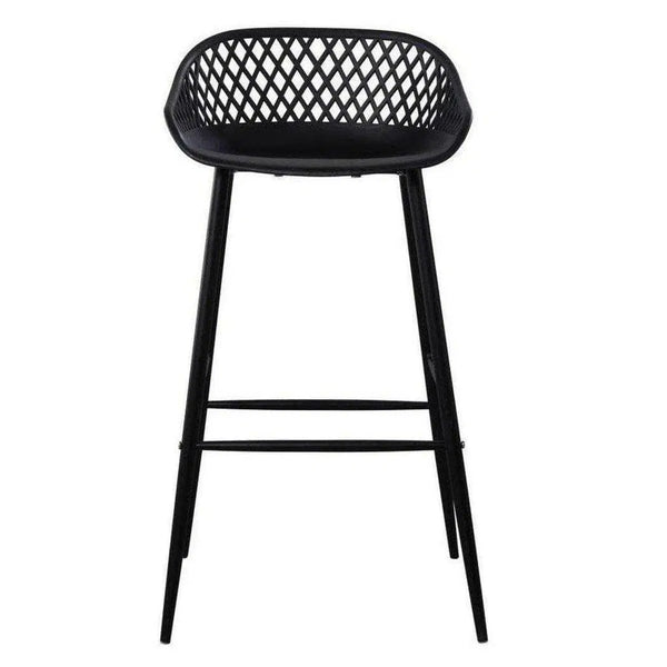 Outdoor Barstool Black (Set of 2) Black Contemporary (Bar Height) Outdoor Bar Stools LOOMLAN By Moe's Home