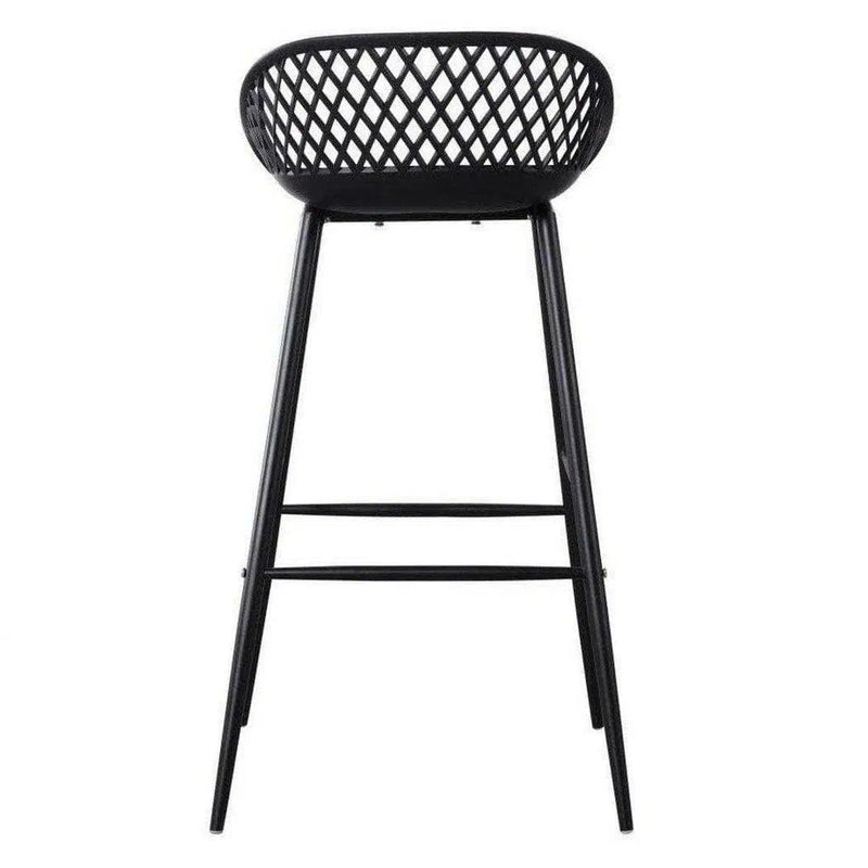 Outdoor Barstool Black (Set of 2) Black Contemporary (Bar Height) Outdoor Bar Stools LOOMLAN By Moe's Home