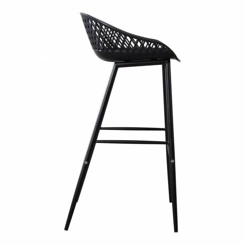 Outdoor Barstool Black (Set of 2) Black Contemporary (Bar Height) Outdoor Bar Stools LOOMLAN By Moe's Home