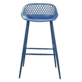 Outdoor Barstool Blue (Set of 2) Black Contemporary (Bar Height) Outdoor Bar Stools LOOMLAN By Moe's Home