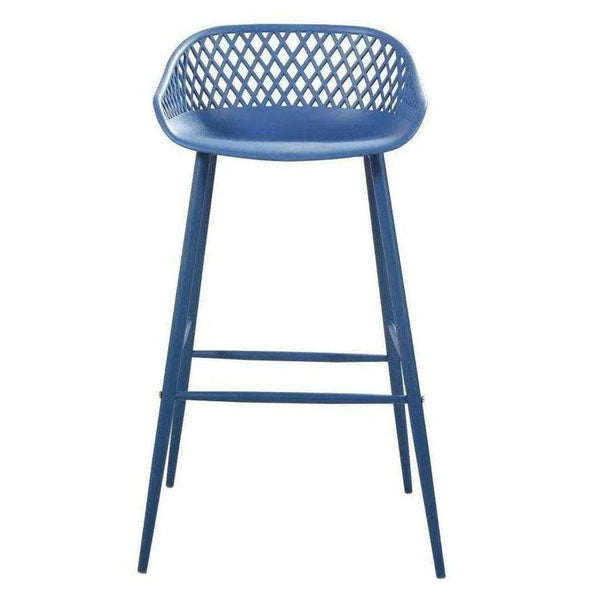 Outdoor Barstool Blue (Set of 2) Black Contemporary (Bar Height) Outdoor Bar Stools LOOMLAN By Moe's Home