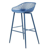 Outdoor Barstool Blue (Set of 2) Black Contemporary (Bar Height) Outdoor Bar Stools LOOMLAN By Moe's Home