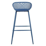 Outdoor Barstool Blue (Set of 2) Black Contemporary (Bar Height) Outdoor Bar Stools LOOMLAN By Moe's Home