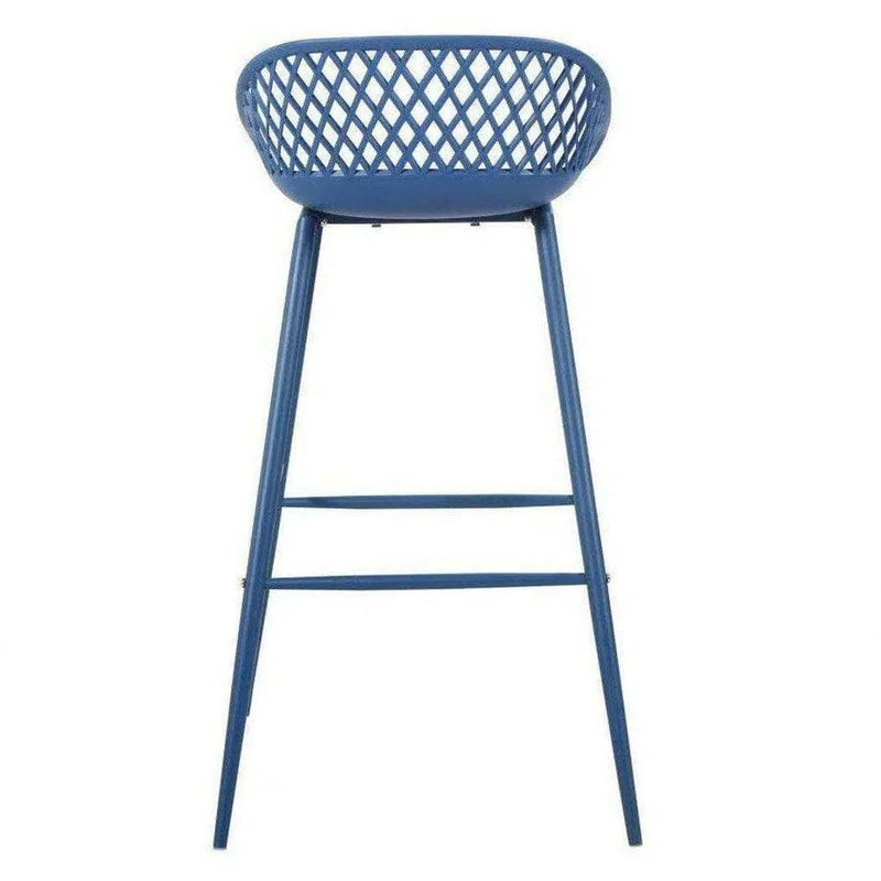 Outdoor Barstool Blue (Set of 2) Black Contemporary (Bar Height) Outdoor Bar Stools LOOMLAN By Moe's Home