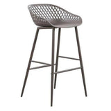 Outdoor Barstool Grey (Set of 2) Black Contemporary (Bar Height) Outdoor Bar Stools LOOMLAN By Moe's Home