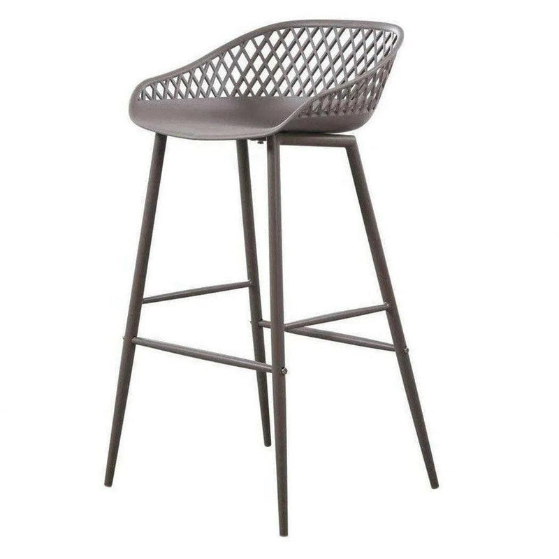 Outdoor Barstool Grey (Set of 2) Black Contemporary (Bar Height) Outdoor Bar Stools LOOMLAN By Moe's Home