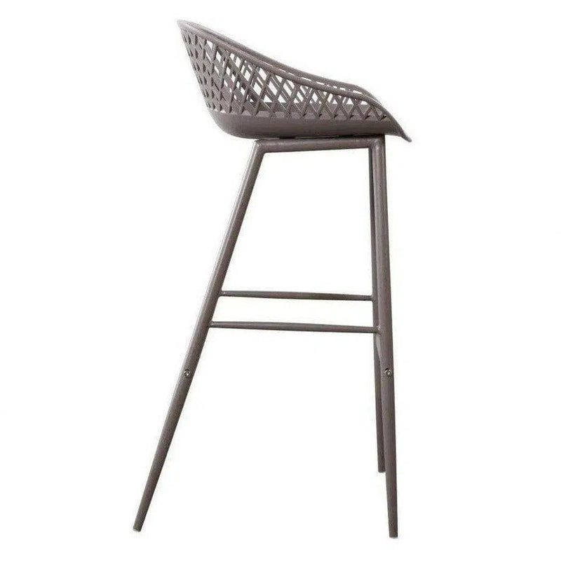 Outdoor Barstool Grey (Set of 2) Black Contemporary (Bar Height) Outdoor Bar Stools LOOMLAN By Moe's Home