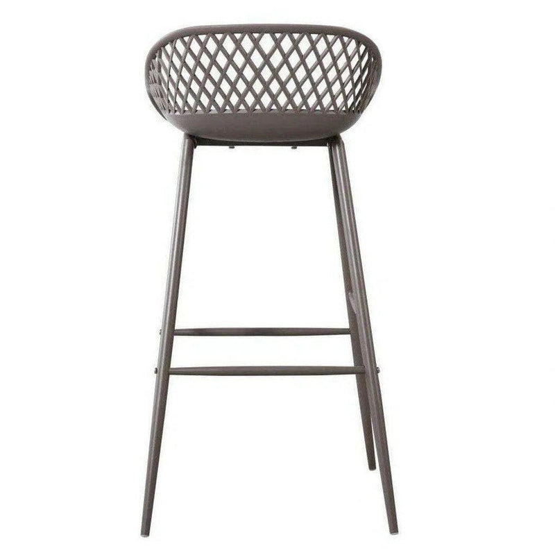 Outdoor Barstool Grey (Set of 2) Black Contemporary (Bar Height) Outdoor Bar Stools LOOMLAN By Moe's Home