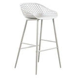 Outdoor Barstool White (Set of 2) Black Contemporary (Bar Height) Outdoor Bar Stools LOOMLAN By Moe's Home