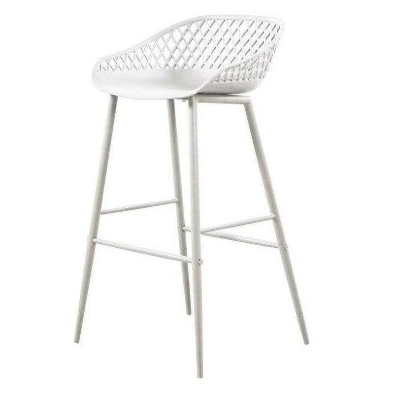 Outdoor Barstool White (Set of 2) Black Contemporary (Bar Height) Outdoor Bar Stools LOOMLAN By Moe's Home