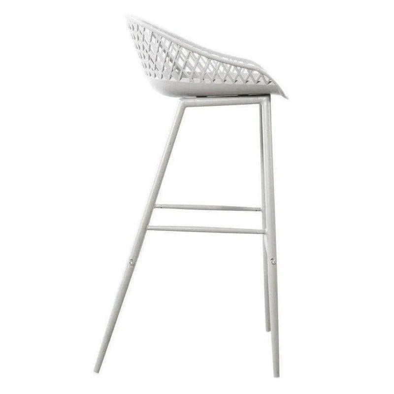 Outdoor Barstool White (Set of 2) Black Contemporary (Bar Height) Outdoor Bar Stools LOOMLAN By Moe's Home