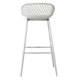 Outdoor Barstool White (Set of 2) Black Contemporary (Bar Height) Outdoor Bar Stools LOOMLAN By Moe's Home