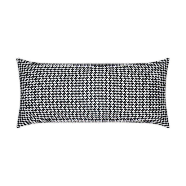 Outdoor Bedford Lumbar Pillow - Black Outdoor Pillows LOOMLAN By D.V. Kap