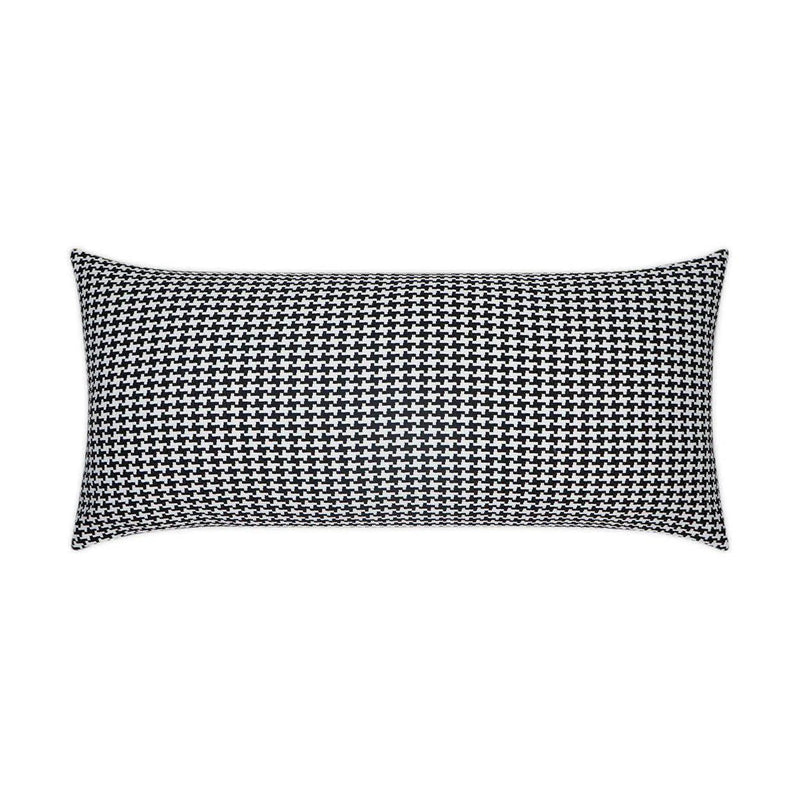 Outdoor Bedford Lumbar Pillow - Black Outdoor Pillows LOOMLAN By D.V. Kap