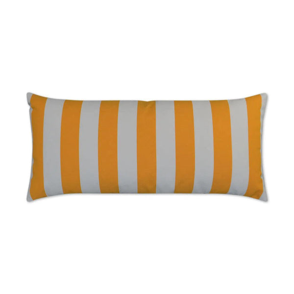 Outdoor Café Stripe Lumbar Pillow - Yellow Outdoor Pillows LOOMLAN By D.V. Kap