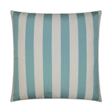 Outdoor Café Stripe Pillow - Aqua Outdoor Pillows LOOMLAN By D.V. Kap