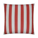 Outdoor Café Stripe Pillow - Red Outdoor Pillows LOOMLAN By D.V. Kap