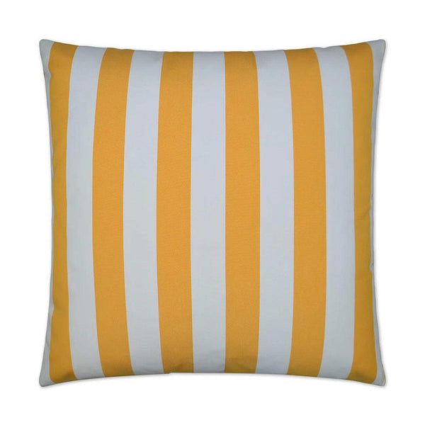 Outdoor Café Stripe Pillow - Yellow Outdoor Pillows LOOMLAN By D.V. Kap