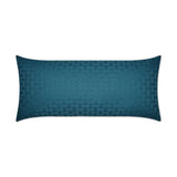 Outdoor Carmel Weave Lumbar Pillow - Turquoise Outdoor Pillows LOOMLAN By D.V. Kap