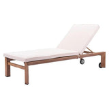 Outdoor Chaise Lounge Aluminum Frame Beige Water Resistant Olefin Outdoor Chaises LOOMLAN By Zuo Modern