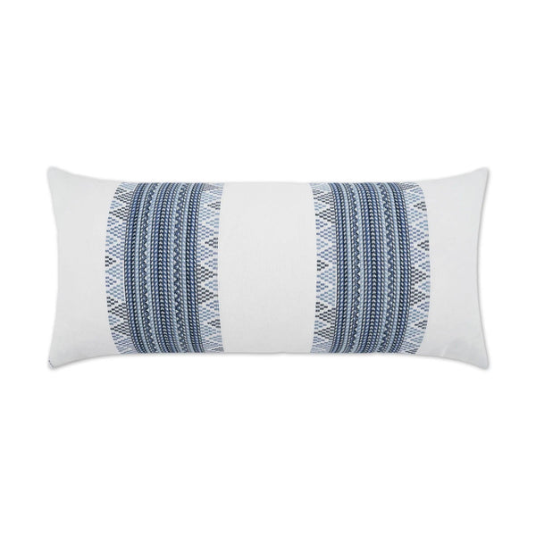 Outdoor Churro Lumbar Pillow - Indigo Outdoor Pillows LOOMLAN By D.V. Kap