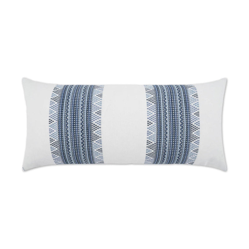 Outdoor Churro Lumbar Pillow - Indigo Outdoor Pillows LOOMLAN By D.V. Kap