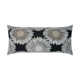 Outdoor Daisy Chain Lumbar Pillow - Black Outdoor Pillows LOOMLAN By D.V. Kap