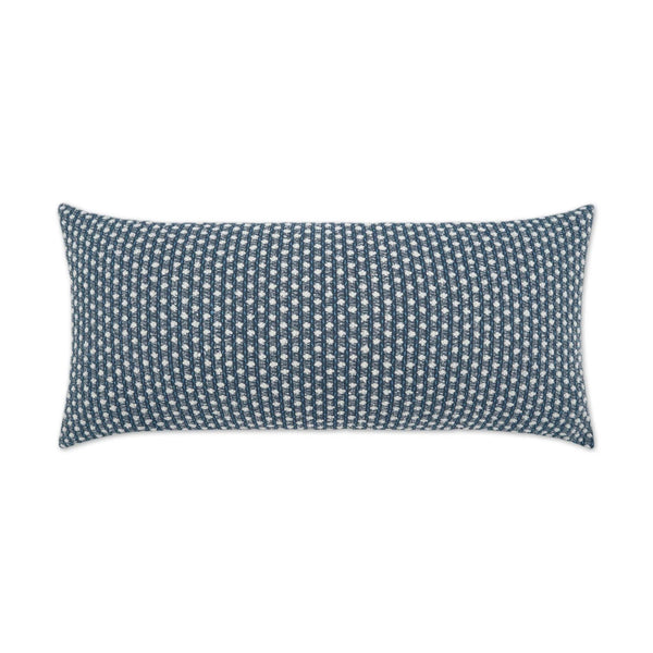 Outdoor Dot Dash Lumbar Pillow - Blue Outdoor Pillows LOOMLAN By D.V. Kap