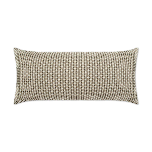 Outdoor Dot Dash Lumbar Pillow - Taupe Outdoor Pillows LOOMLAN By D.V. Kap