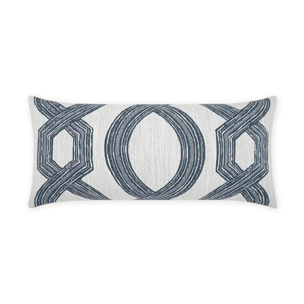 Outdoor Evadne Lumbar Pillow - Indigo Outdoor Pillows LOOMLAN By D.V. Kap