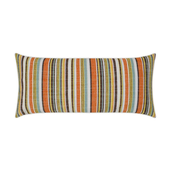 Outdoor Fancy Stripe Lumbar Pillow - Multi Outdoor Pillows LOOMLAN By D.V. Kap