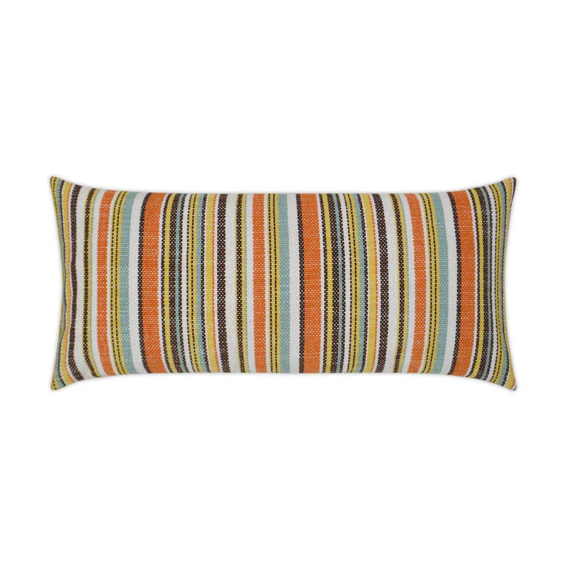 Outdoor Fancy Stripe Lumbar Pillow - Multi Outdoor Pillows LOOMLAN By D.V. Kap